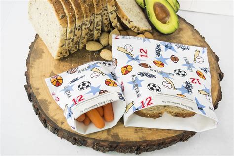 Set 2 Reusable Lunch Bags Zero Waste Washable Sandwich And Etsy