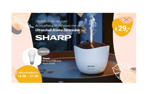 Sharp Ultraschall Aroma Diffuser Mit Licht Und Nebelfunktion Inkl