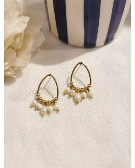 Boucles D Oreilles Goutte Mil Mila Pierres Blanches Livraison Rapide