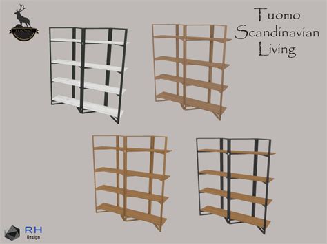 The Sims Resource Tuomo Nordic Wooden Bookshelf