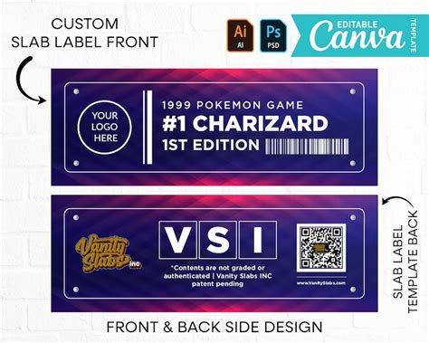 Premium Style Sports Label Design DIY Trading Card Slab Label LABEL