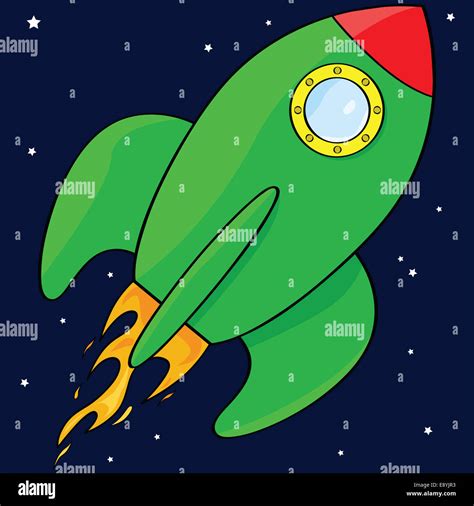 Cartoon rocket ship Stock Photo - Alamy