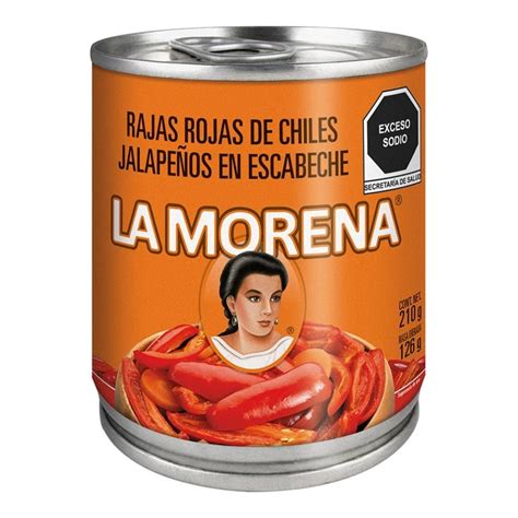 Rajas rojas La Morena chile jalapeño en escabeche 210 g Walmart