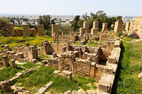 Ruins of House of Hannibal at the Excavations of Carthage Stock Photo ...