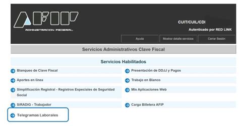 Cómo funciona el servicio web Telegramas Laborales de la AFIP Te