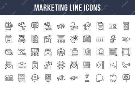 Iconos De Línea De Marketing Vector Premium