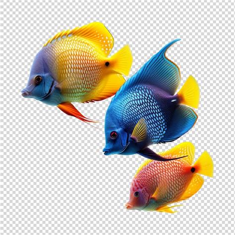 Psd De Peces Colores Fondo Blanco Plantillas Psd Gratuitas De