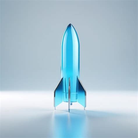 Premium Photo Blue Glass Rocket Ship On Table