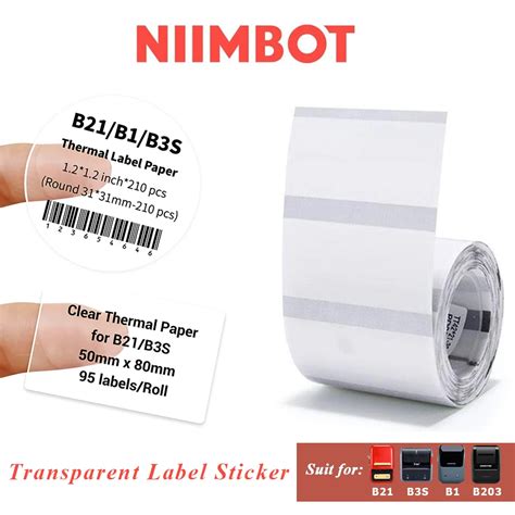 Niimbot Papier D Tiquettes Auto Adh Sif Transparent Pour Imprimante