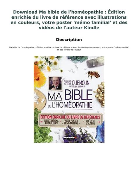 Download Ma bible de l homéopathie Édition enrichie du livre de