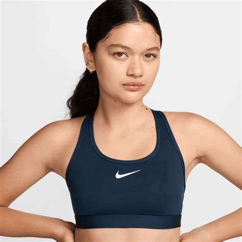 Nike Swoosh Medium Support Womens Padded Sports Bra Armory Navywhite Team Access