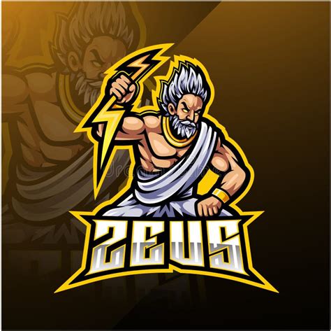 Zeus Thunderbolt Esport Gaming Mascot Logo Template Vector Modern Head