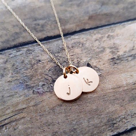 Solid Gold Initial Necklace, Personalized Necklace, Gold Pendant ...