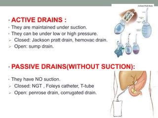 Drains Tubes Used In Surgery Pptx