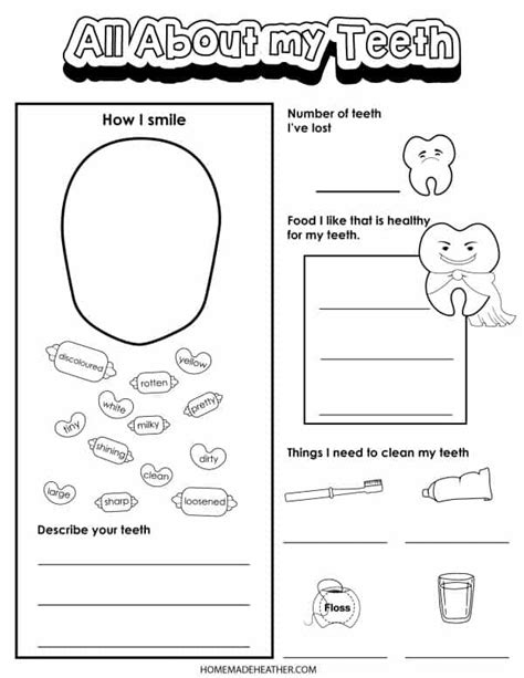 Free Dental Health Activity Printables Homemade Heather