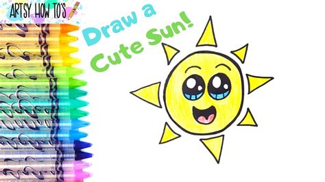 How To Draw A Cute Sun Drawing For Kids Youtube