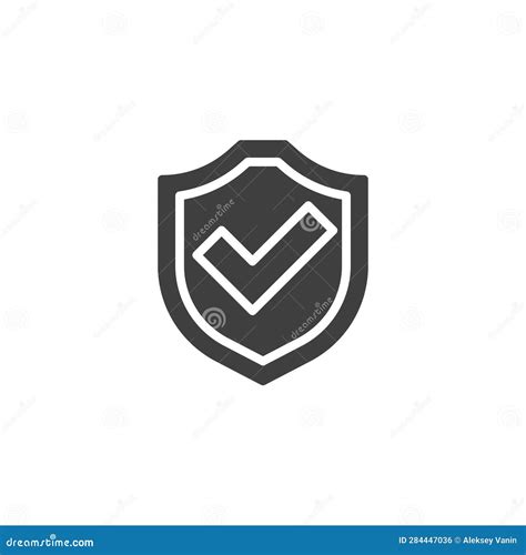 Shield With Check Mark Vector Icon Stock Vector Illustration Of Tick