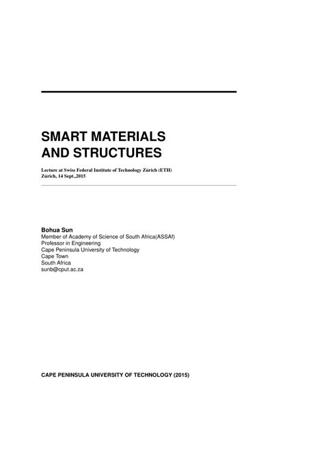 Pdf Smart Materials And Structures