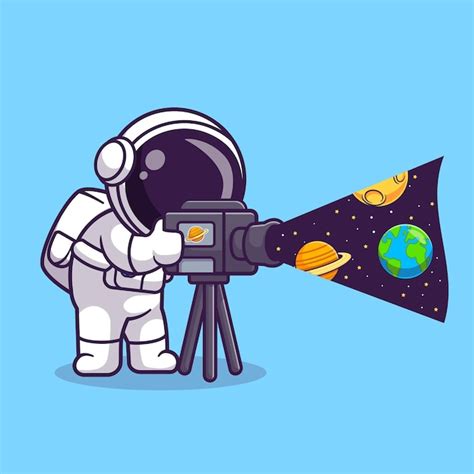 Premium Vector Cute Astronaut With Camera Video Space Cartoon Vector