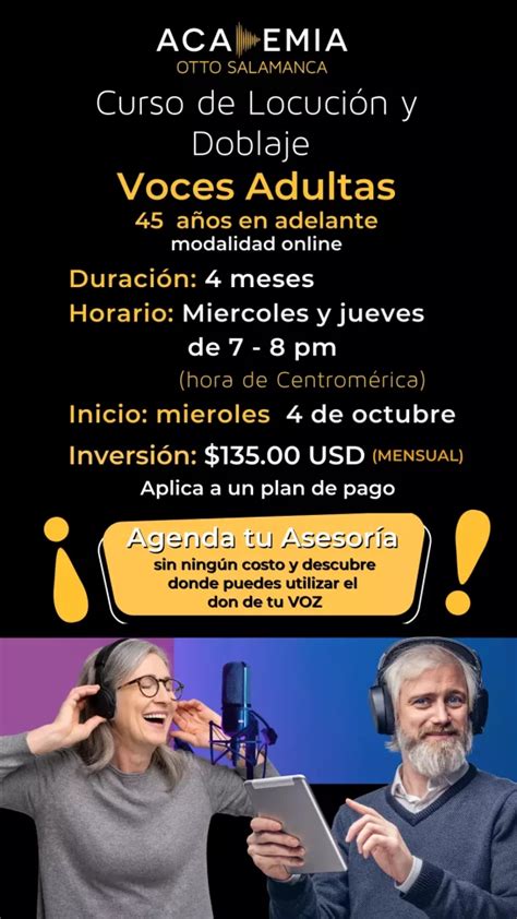 Curso de Locución y Doblaje Voces Maduras Academia Otto Salamanca