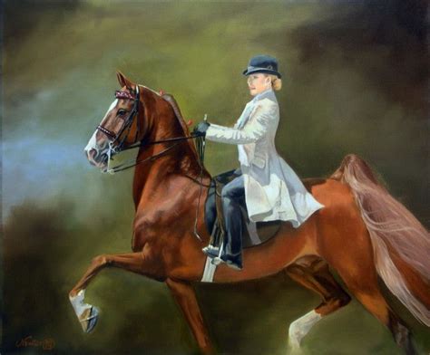 Jeanne Newton Schoborg American Saddlebred Horses Equine Art Race