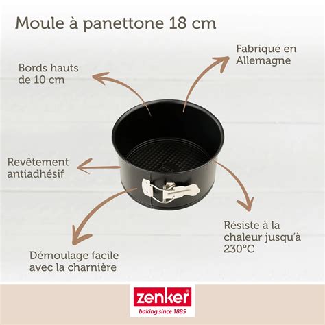 Zenker Lot de 2 moules à panettone à charnière 18 cm Zenker Spécial