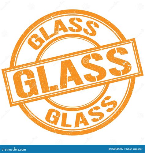 GLASS Text Written On Orange Stamp Sign Stock Illustration