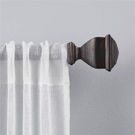 Exclusive Home Napoleon 36-in to 72-in Matte Bronze Iron Single Curtain ...