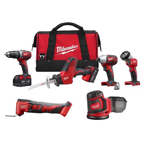 Milwaukee M18 18v Lithium Ion Cordless Combo Tool Kit 4 Tool With Orbit Sander And Multi Tool