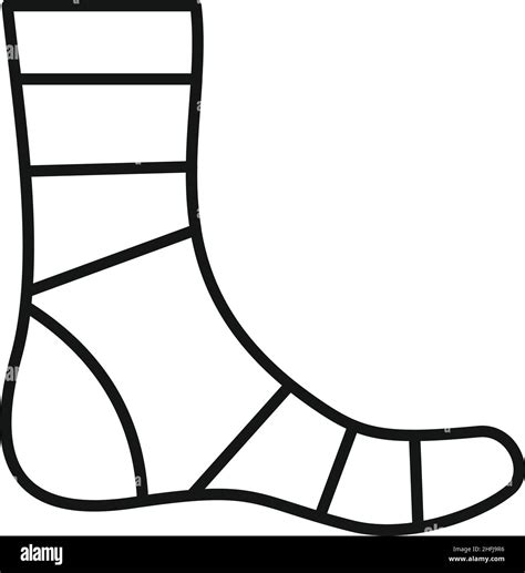 Foot Bandage Icon Outline Vector Accident Patient Skin Leg Stock