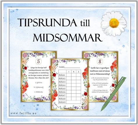 Tipsrunda Midsommar Festfix Nu