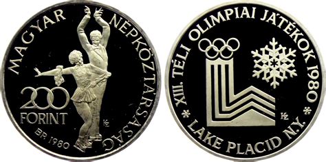 Ungarn Forint Olympia Lake Placid Eistanz Proof In Kapsel