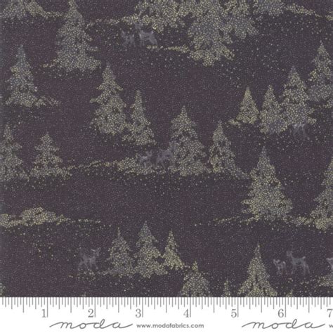 Moda Forest Frost Glitter Ii Coal Deer Forest Mg Quilt Connection