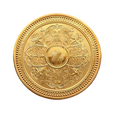 Gold Ornament Vector Coin Isloated On Transparent Background Historic