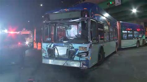 13 People Injured After Mta Bus And Department Of Sanitation Garbage