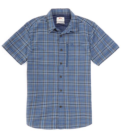 Fjallraven Abisko Hike Plaid Print Short Sleeve Woven Shirt Dillards