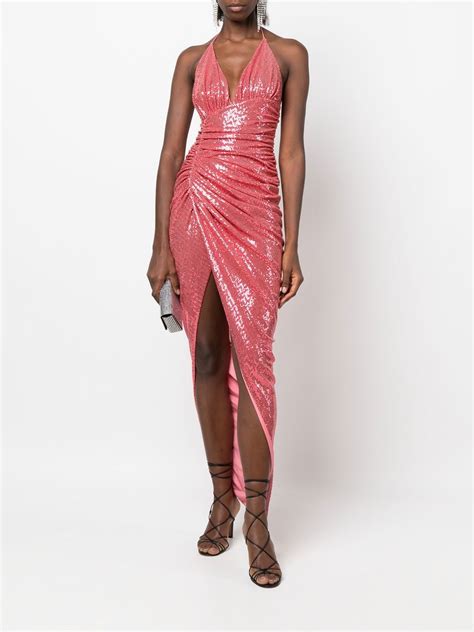 Alexandre Vauthier Sequin Embellished Ruched Midi Dress Farfetch