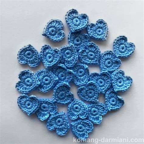 Komang Darmiani Small Crochet Heart Appliqués Product And Pattern