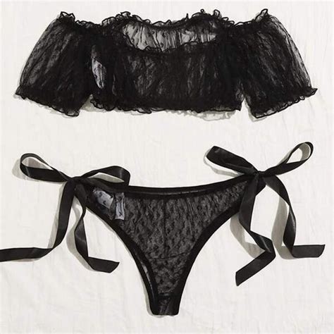 Ensemble De Lingerie En Tulle Avec Plis Botyka