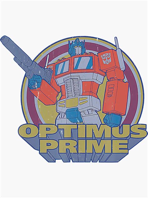 Transformers Optimus Prime Retro Portrait Sticker For Sale By Dorystore Redbubble