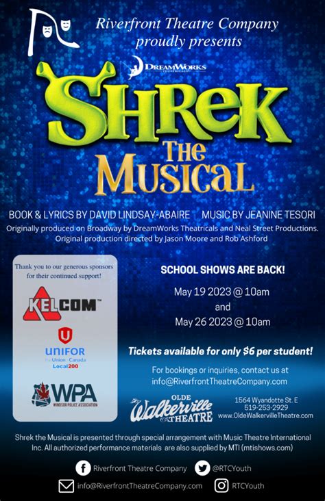 Shrek The Musical School Show Riverfront Theatre Company