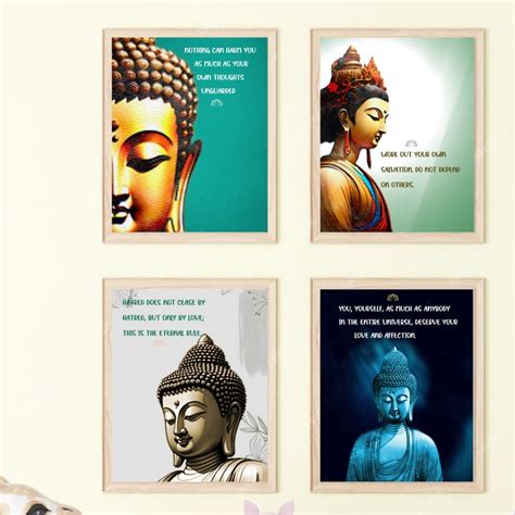 Buddha Quotes Wall Art Set 4 ,home Poster,high Kwality Printable Poster ...