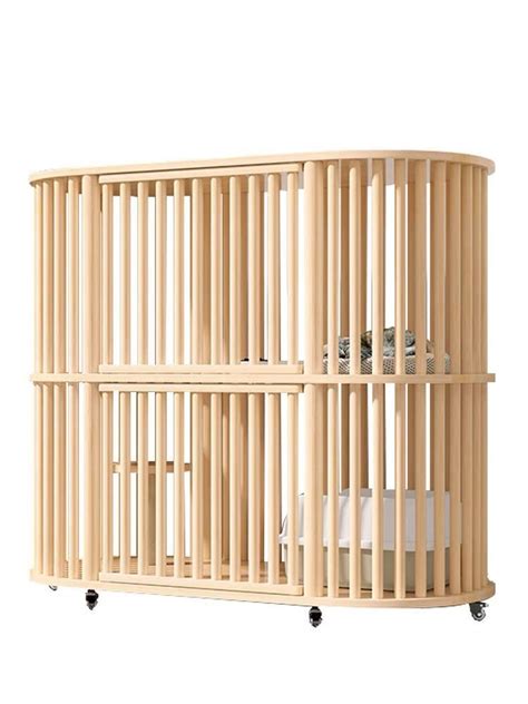 Double Mobile Wooden Cat Cage Enclosure + Wheels, Pet Supplies, Homes ...