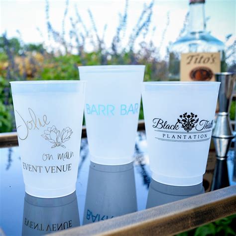 Custom Logo Cups, Custom Corporate Logo Cups, Monogrammed Cups, Cocktail Hour, Frosted Plastic ...