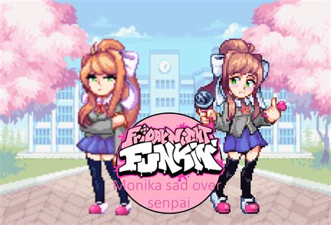 Monika Pixel Old Sad Over Senpai Friday Night Funkin Mods