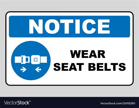 Fasten Seat Belt Sign Vector | Elcho Table