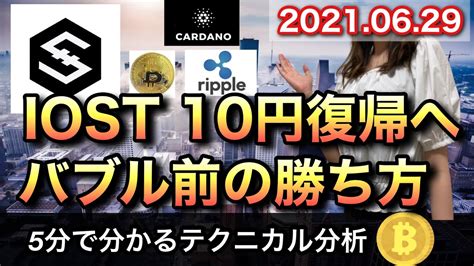 仮想通貨 テクニカル分析【629 今後の予想（btc、iost、ada、xrp）】 Youtube