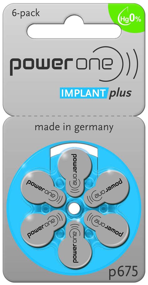 6 Piles Auditives P675 Power One Implant Plus Bestpiles