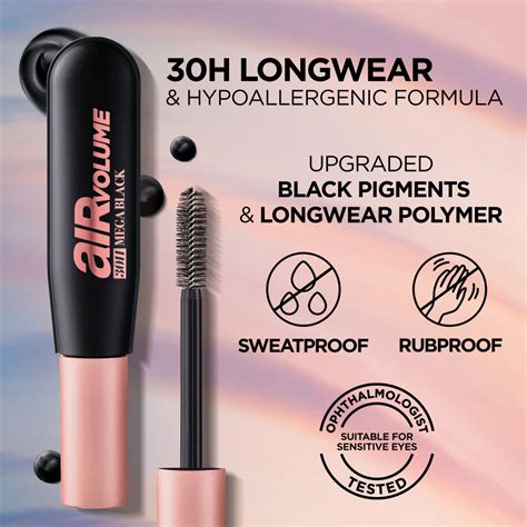 L Oreal Paris Air Volume 30h Mega Black Mascara PinkPanda Ro