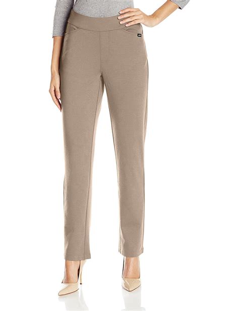 Chic Classic Collection Womens Knit Pull On Pant Khaki Pants Women